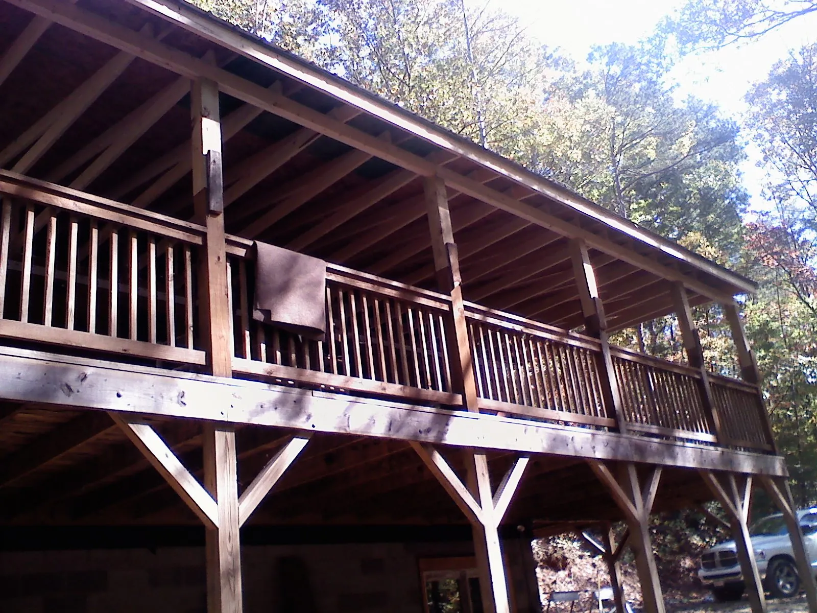 Timber framing under a new elevated porch and deck — Roof Leak Repair in White Swan by Roofing Brothers